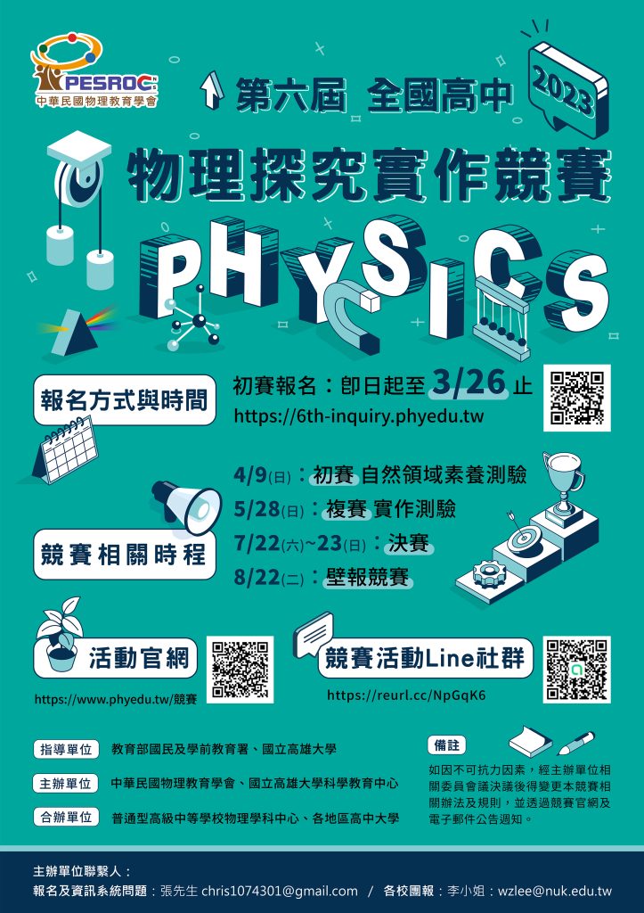 第六屆全國高中物理探究實作競賽海報