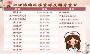 心理諮詢服務資源及轉介窗口